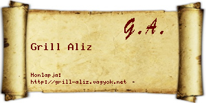 Grill Aliz névjegykártya